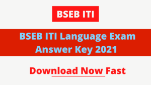 BSEB ITI Language Exam Answer Key 2021