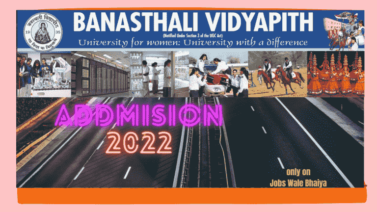 BANASTHALI VIDYAPITH ADMISSION FOR 2022-23