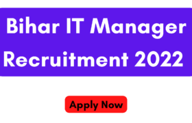 Bihar IT Manager Recruitment 2022