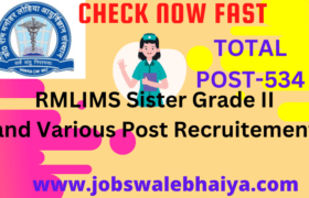 RMLIMS Sister Grade II -Nurse and Various Post Recruitement