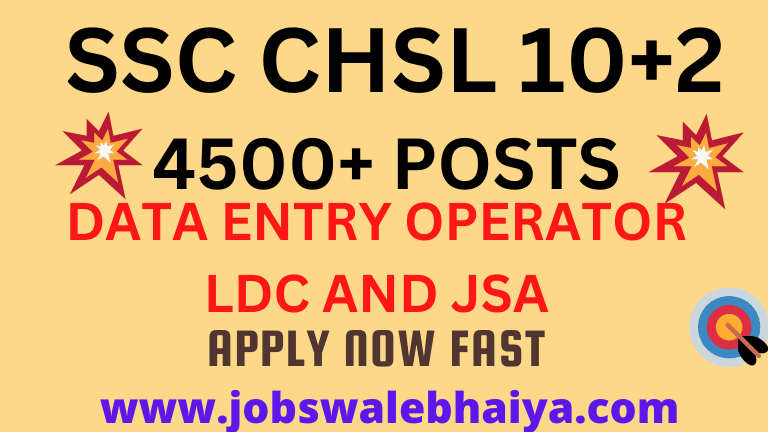 SSC Combined Higher Secondary Level CHSL Online Form 2022