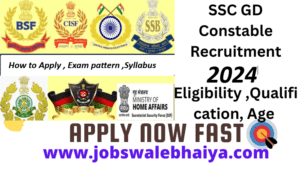 SSC GD Constable Recruitment Online 2024