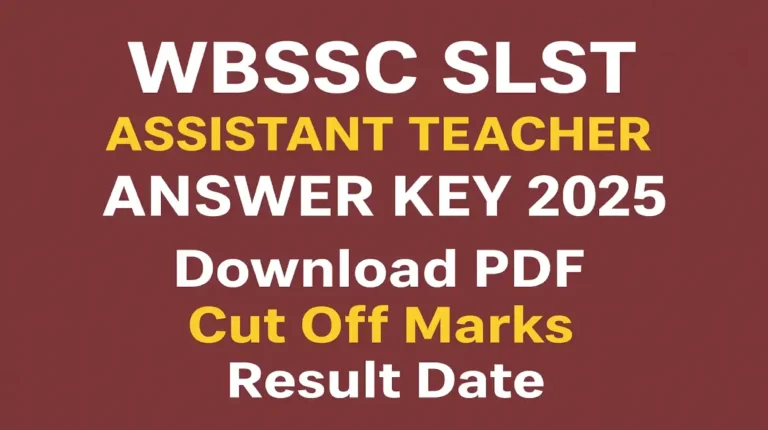 WBSSC SLST Assistant Teacher Answer Key 2025
