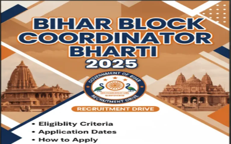 Bihar Block Coordinator Bharti 2025 Application PDF