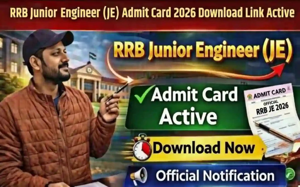 RRB Junior Engineer (JE) Admit Card 2026 Download Link Active