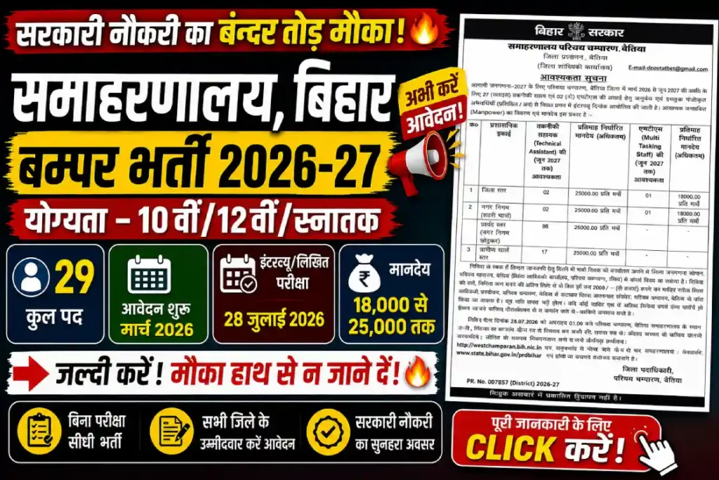 BettiahTechnical Assistant & MTS Jobs (Outsourcing) in Bihar