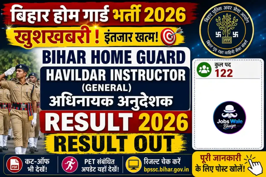 Bihar Home Guard Havildar Instructor (General) Adhinayak Anudeshak Result 2026: Result Out